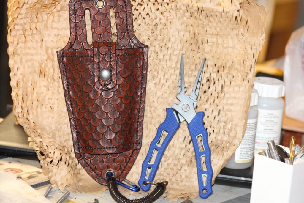 Big Red Fishing Pliers Sheath McLeod Leather Works